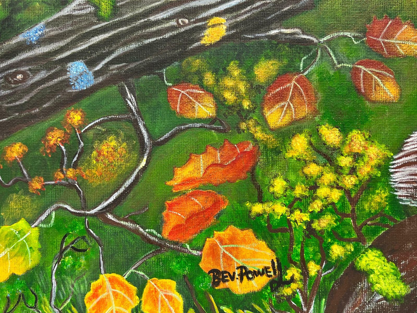 Ben Powellsquirrels In Autumn Landscape Modern British Painting photo 916.0
