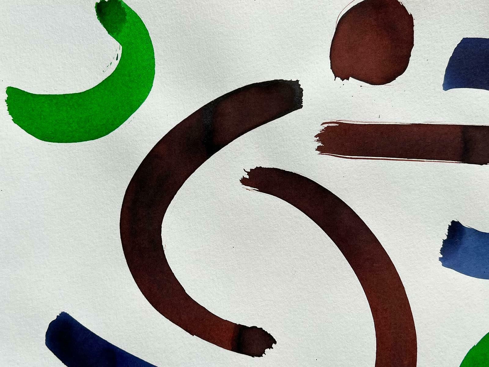 Robert Somertonabstract Expressionist British Original Watercolor Painting Shapes Patterns C. 2022 photo Art