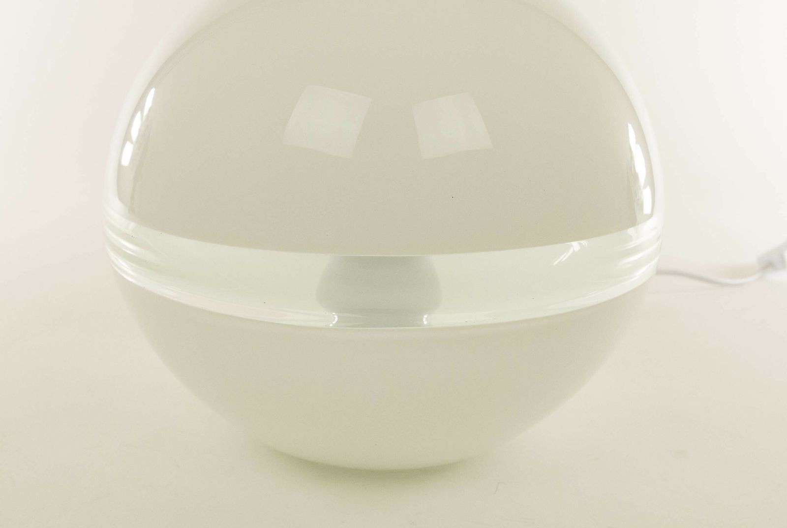 White Lt 230 Glass Table Lamp By Carlo Nason For A.V. Mazzega, 1970s photo vinterior