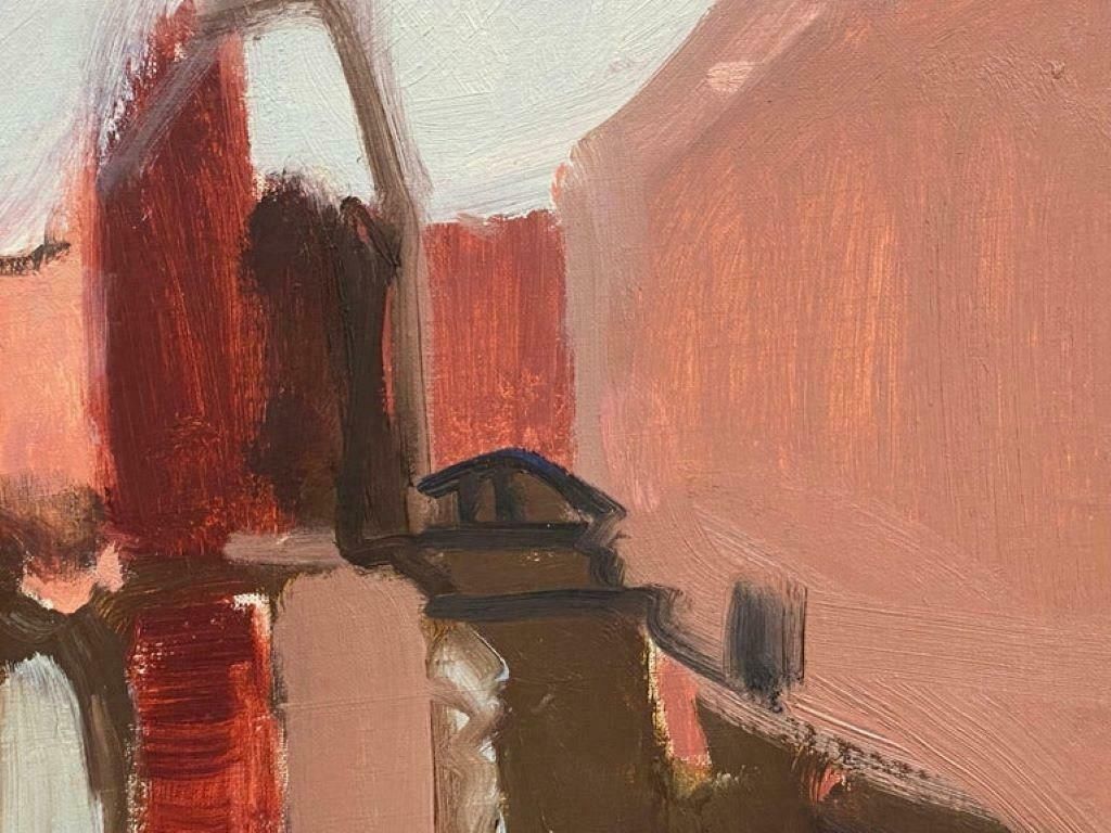 Elisabeth Hahn20th Century German Modernist Oil Painting Backwater Canal View20th Century photo Art