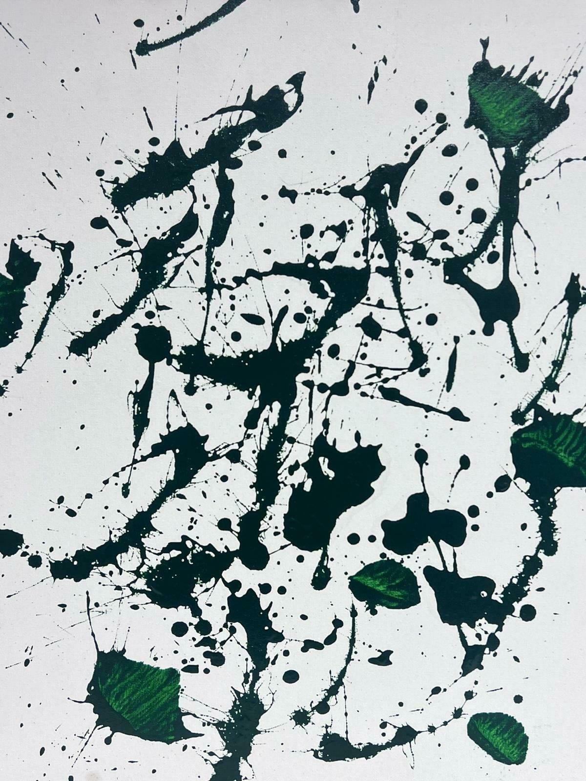 Sally Bradshawtwo Abstract Expressionist Paintings Green  White Contemporary British Paintingsc.2023 photo Art