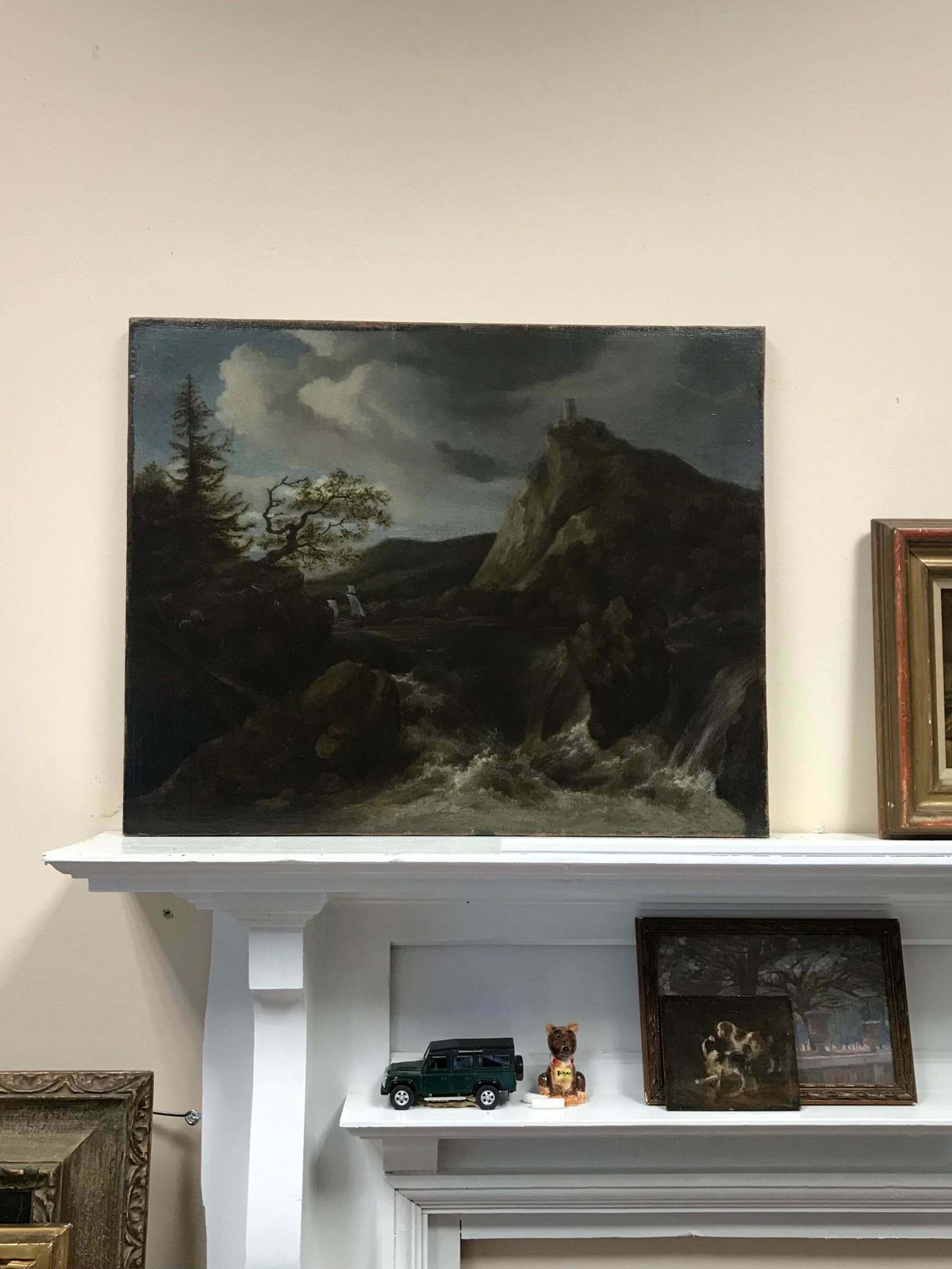 Fine 17th Century Italian Baroque Old Master Painting Waterfalls In Landscape17th Century photo furniture