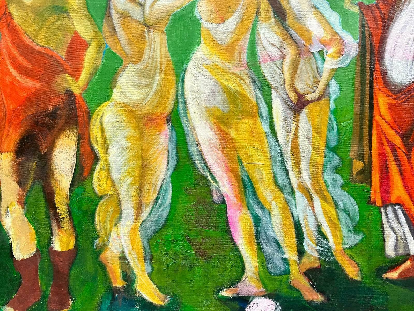 French School Contemporary Abstract Oil Painting Classical Figures In Robes, Chilean Artist photo 1425.0