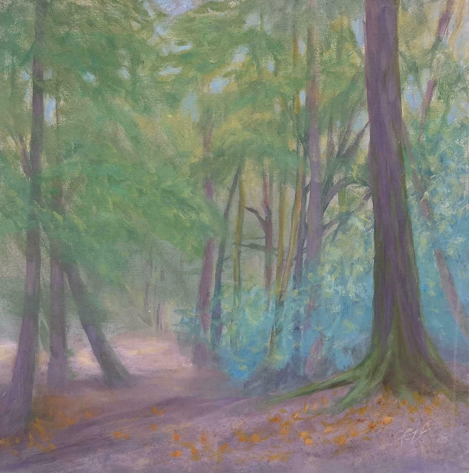 Geza Somerset Paddonhazy Woodland Forest Path Contemporary British Oil Painting Canvas photo furniture