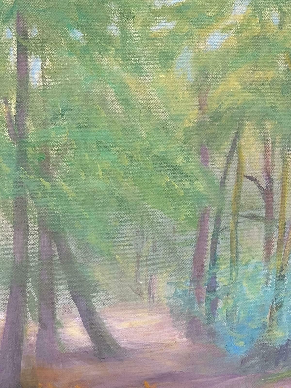 Geza Somerset Paddonhazy Woodland Forest Path Contemporary British Oil Painting Canvas photo for sale