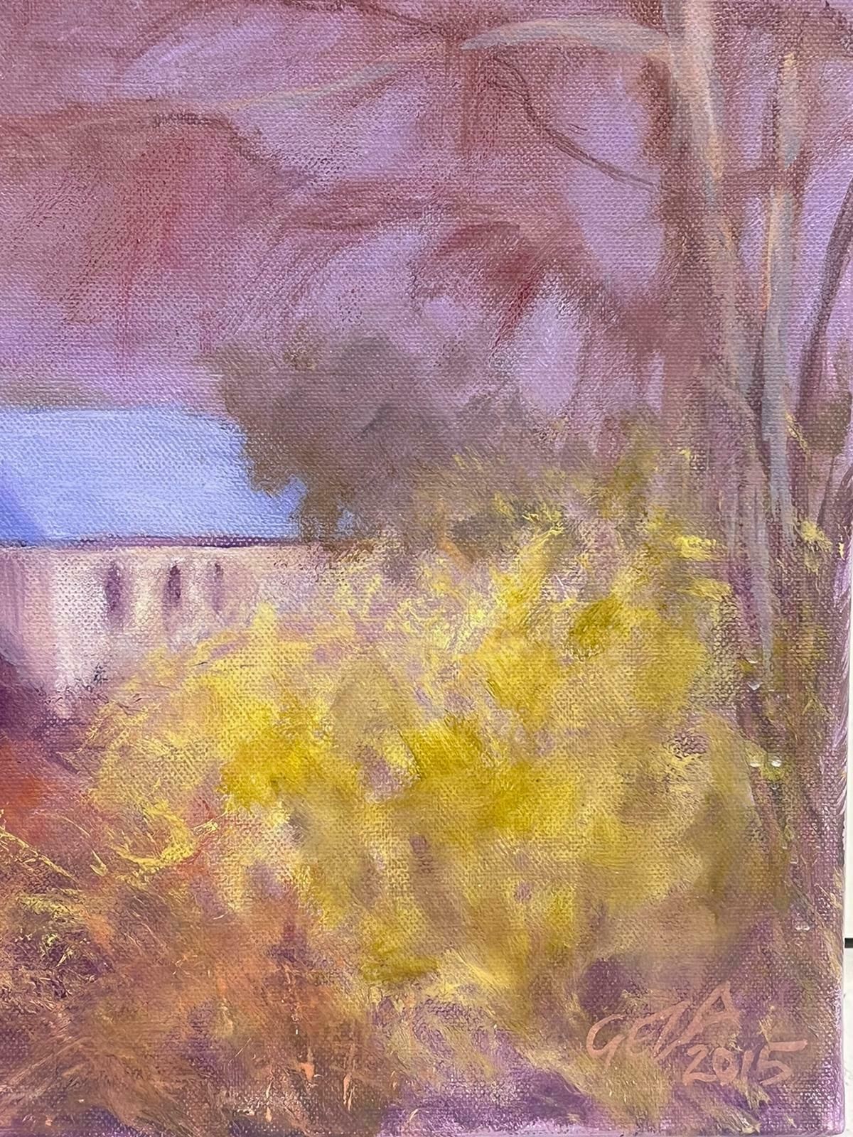Geza Somerset Paddonpurple Sky Landscape House In Autumn Contemporary British Oil Painting Canvas photo Art