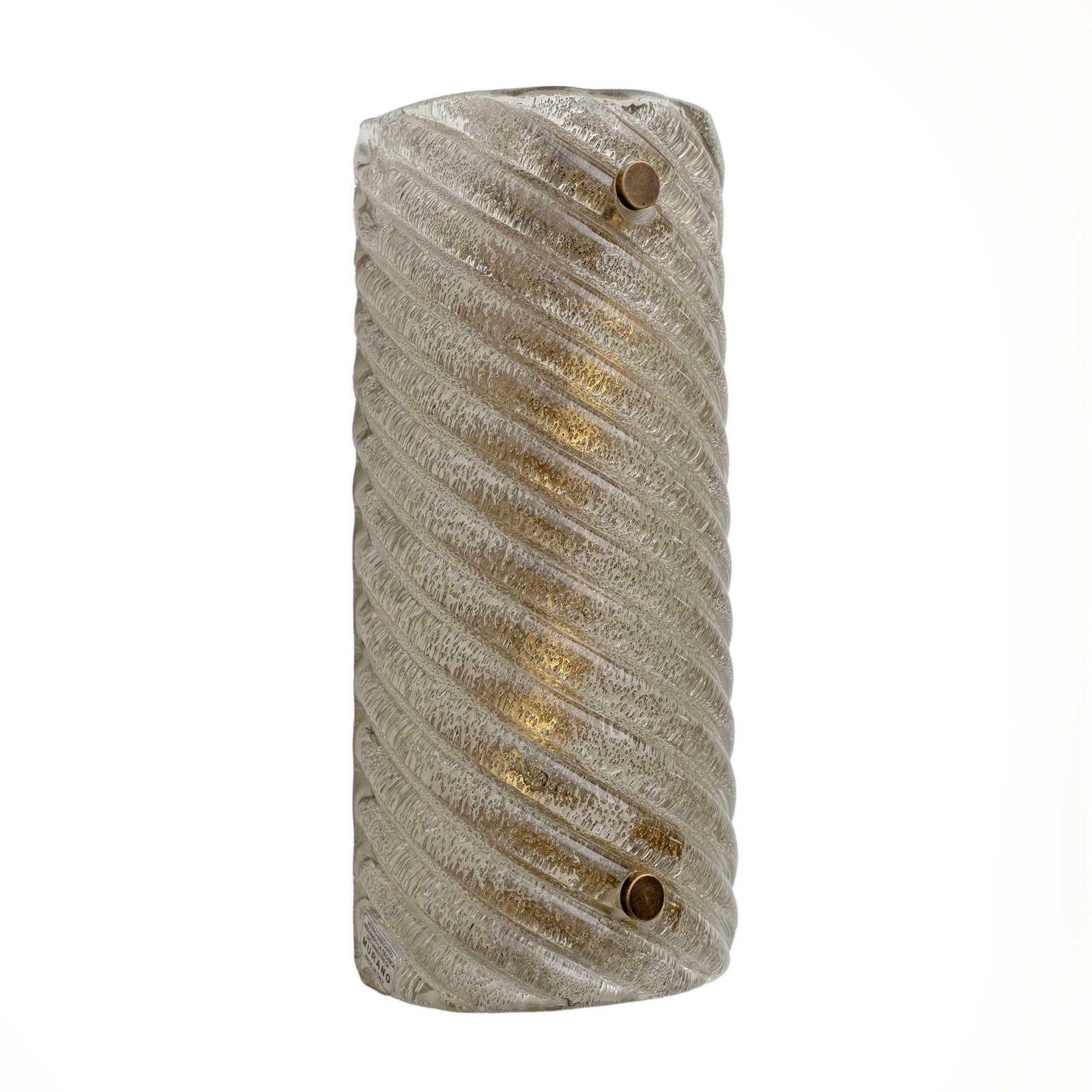 Pair Of Barovier & Toso Style Modern Murano Glass Smoked Twisted Sconces /Cm H30 photo 1645.0