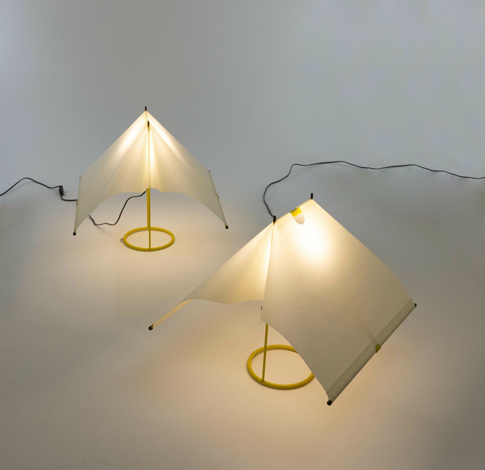 Pair Of Le Falene Table Lamps By Piero De Martini For Arteluce, 1980s photo for sale
