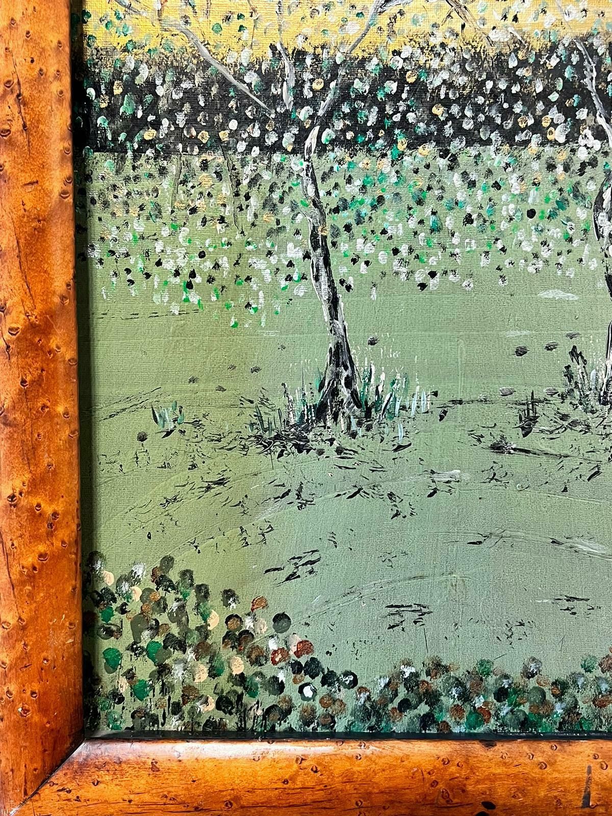 Contemporary British Colourful Modern British Painting Blossom Trees Polka Dots photo Art