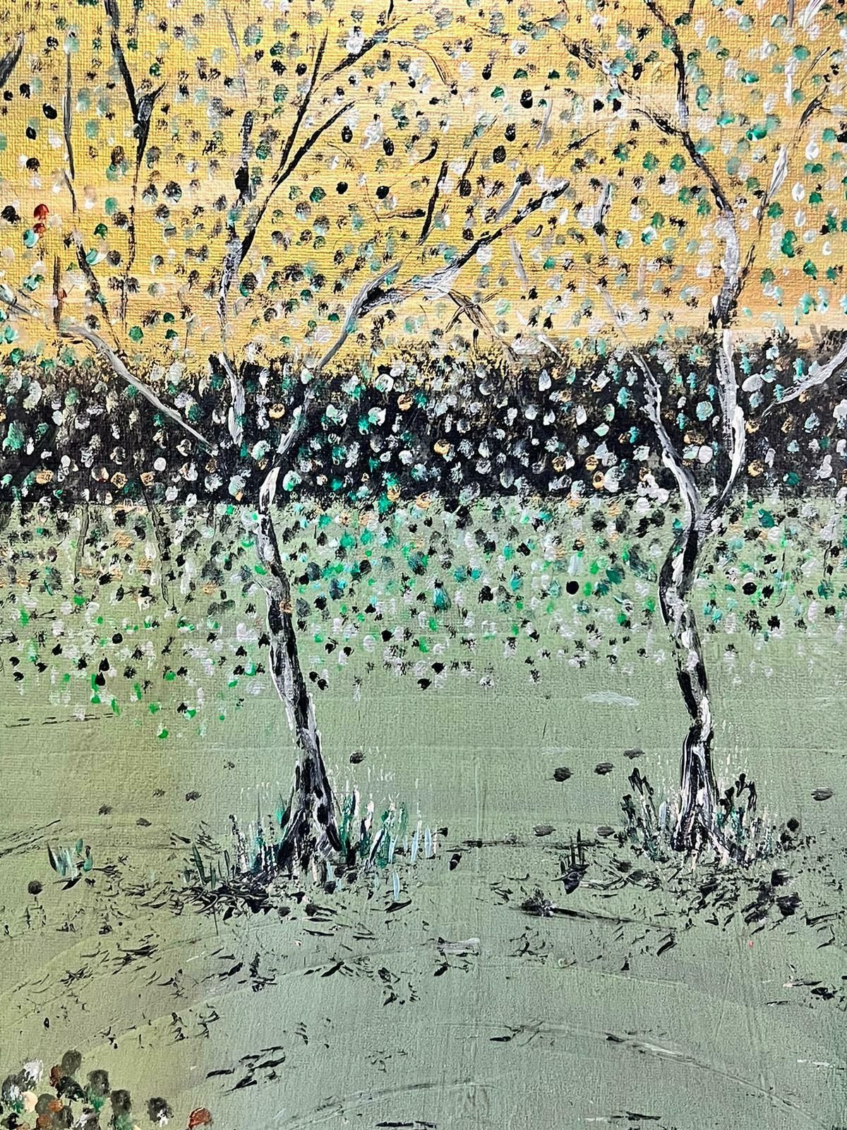 Contemporary British Colourful Modern British Painting Blossom Trees Polka Dots photo 1500.0