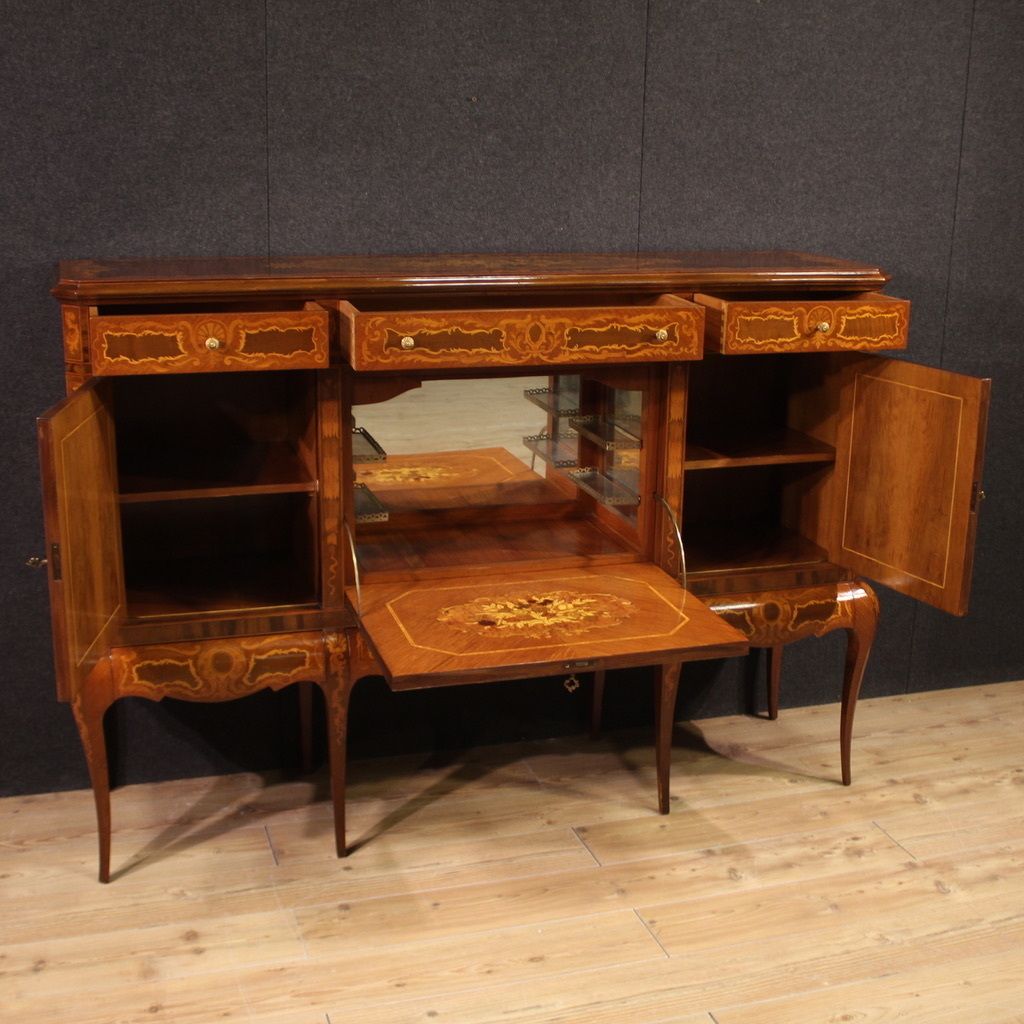 Great 20th Century Inlaid Wood Bar Cabinet photo vinterior