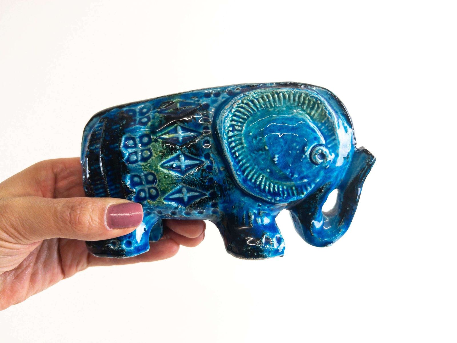 Bitossi Rimini Blu Elephant Designed By Aldo Londi   Flavia Montelupe Italy   Vintage Italian Pottery photo furniture