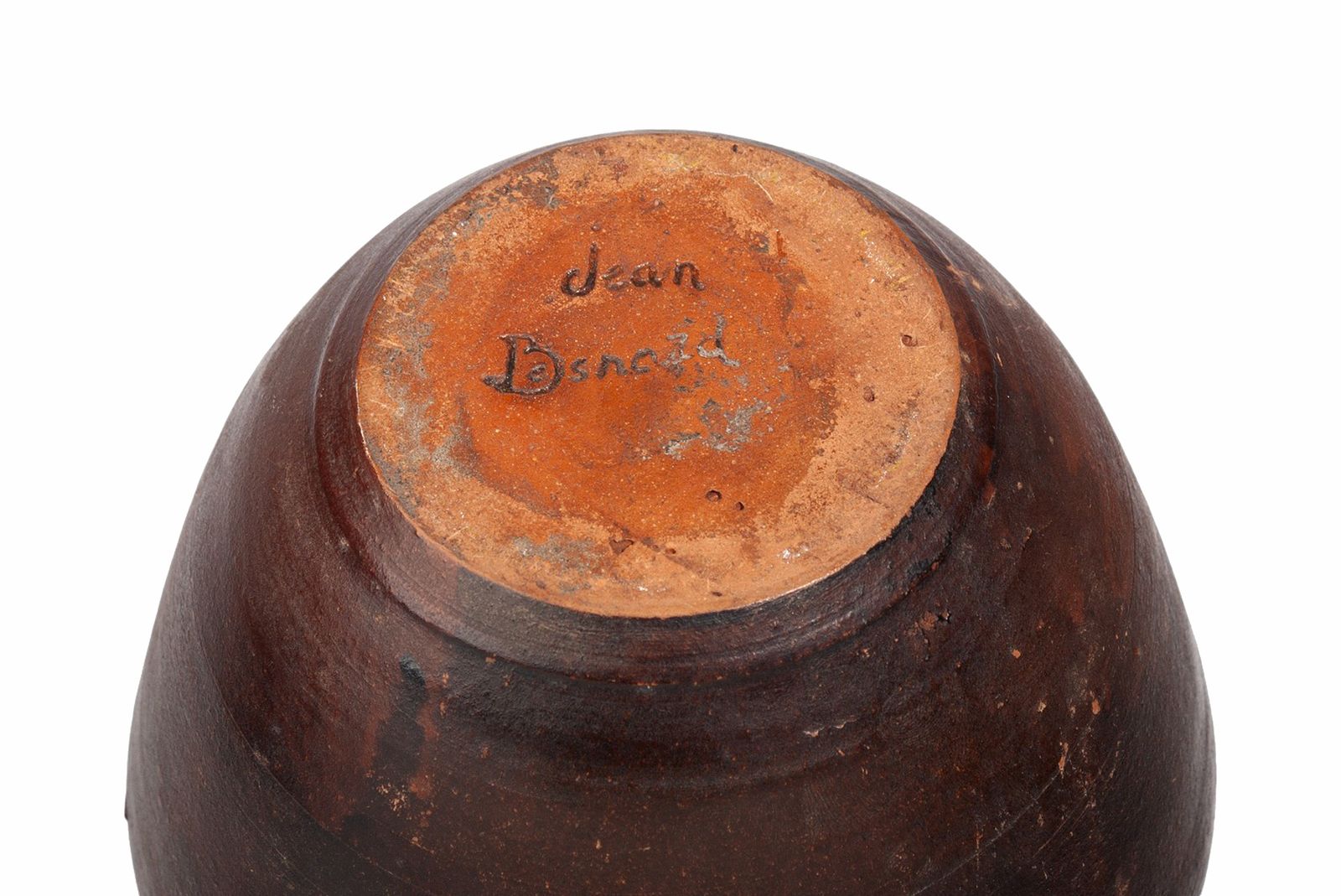 1930s Ancient Inspired Art Déco Folk Ceramic Vase With Incised Decorative Patterns By Jean Besnard, France photo 7700.0