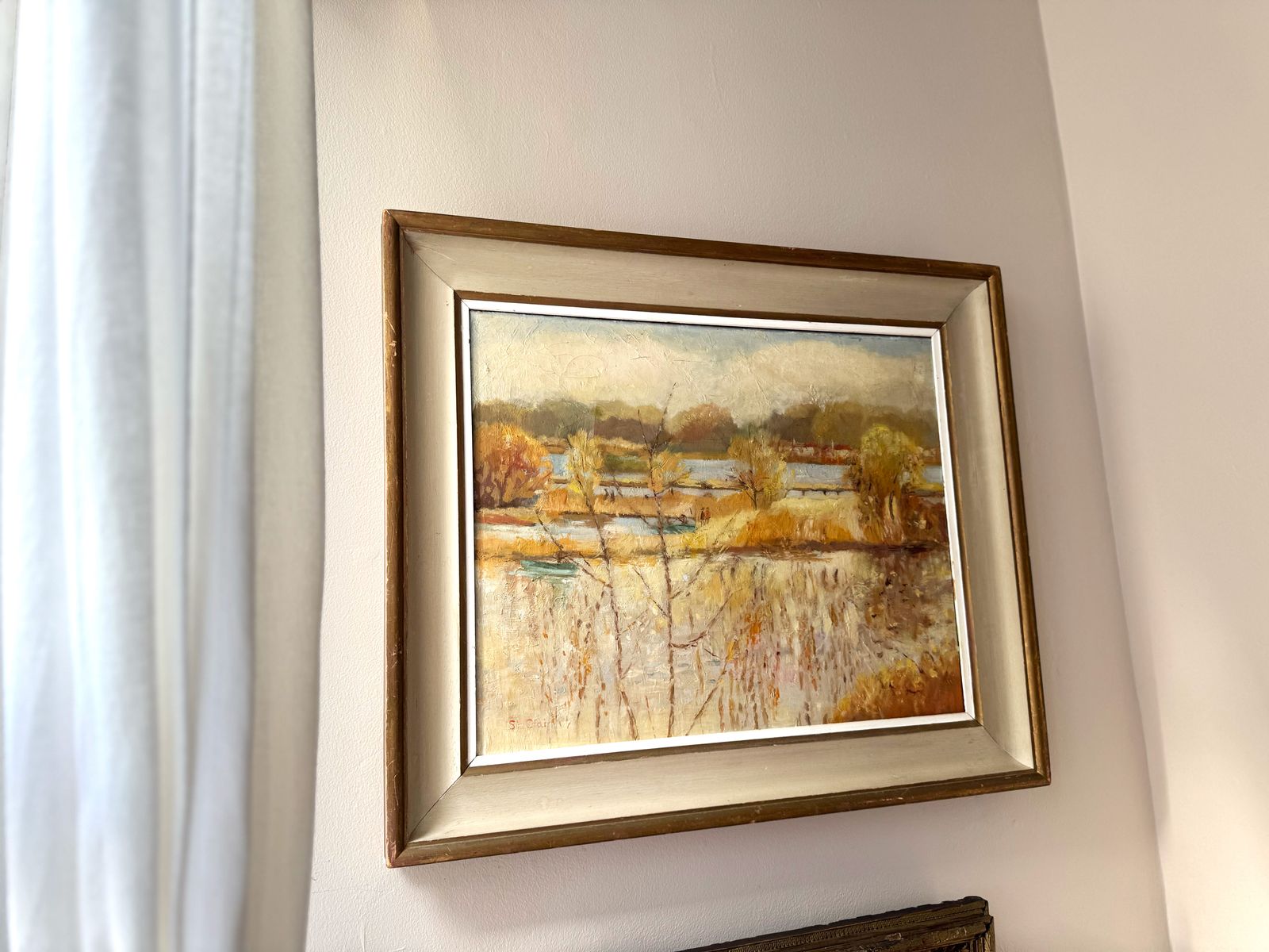 photo for sale Vintage Mid Century Oil Painting By Artist St Clair