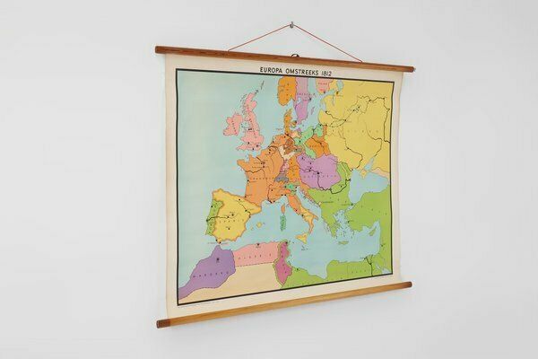 Vintage Historical Wall Map Of Europe Around 1812, Belgium, 1950s photo buy