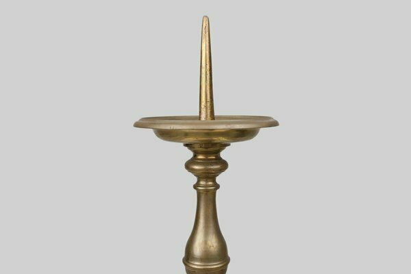 Large French Church Candlestick In Bronze, 1890s photo for sale