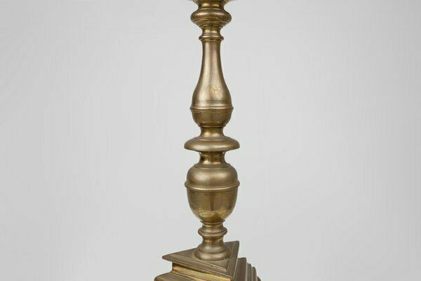 Large French Church Candlestick In Bronze, 1890s photo vinterior