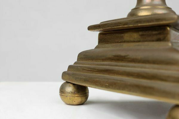 photo furniture Large French Church Candlestick In Bronze, 1890s