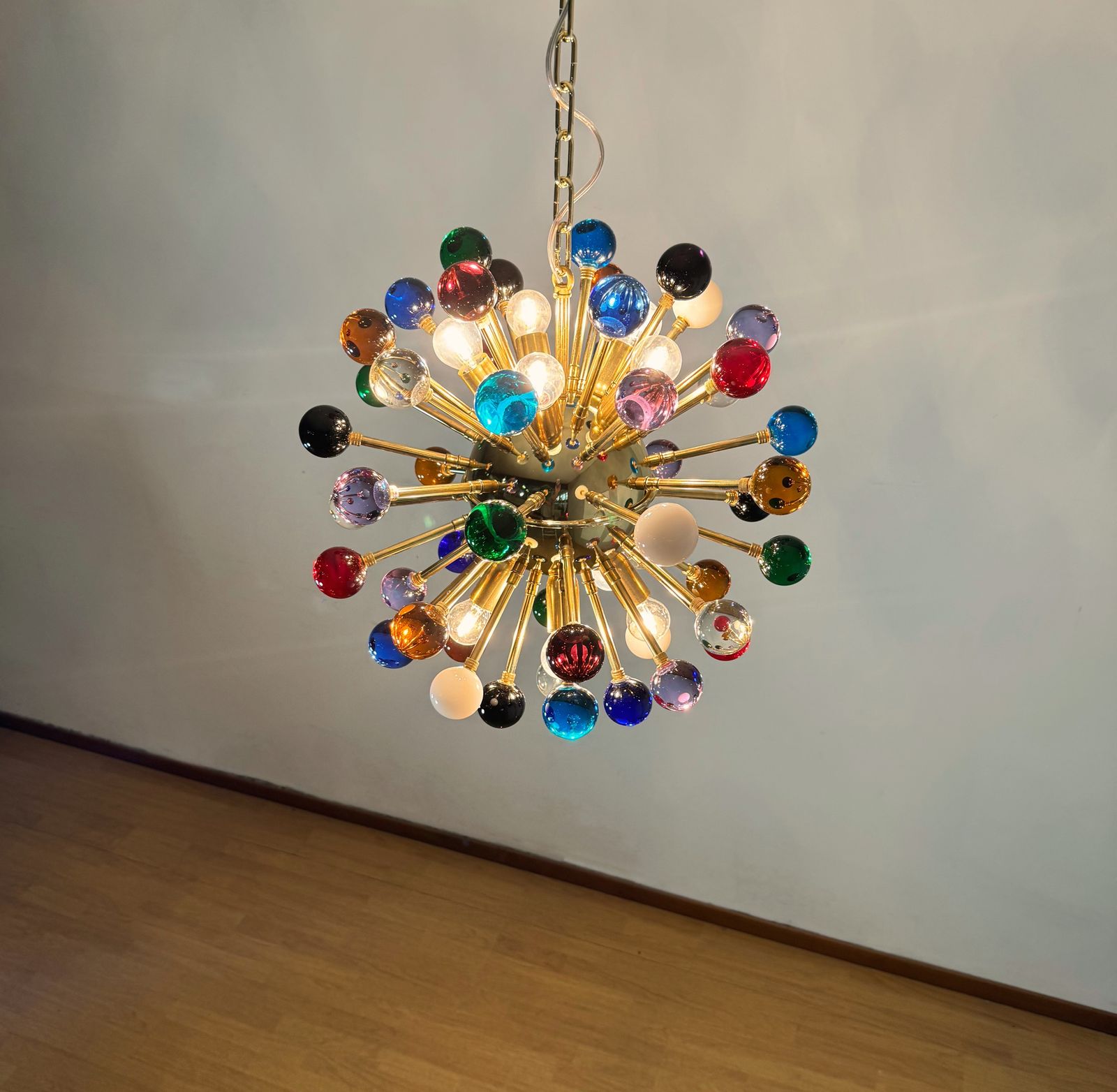 Spectacular Murano Multicolored Glass Sputnik Chandelier   51 Glasses photo vinterior