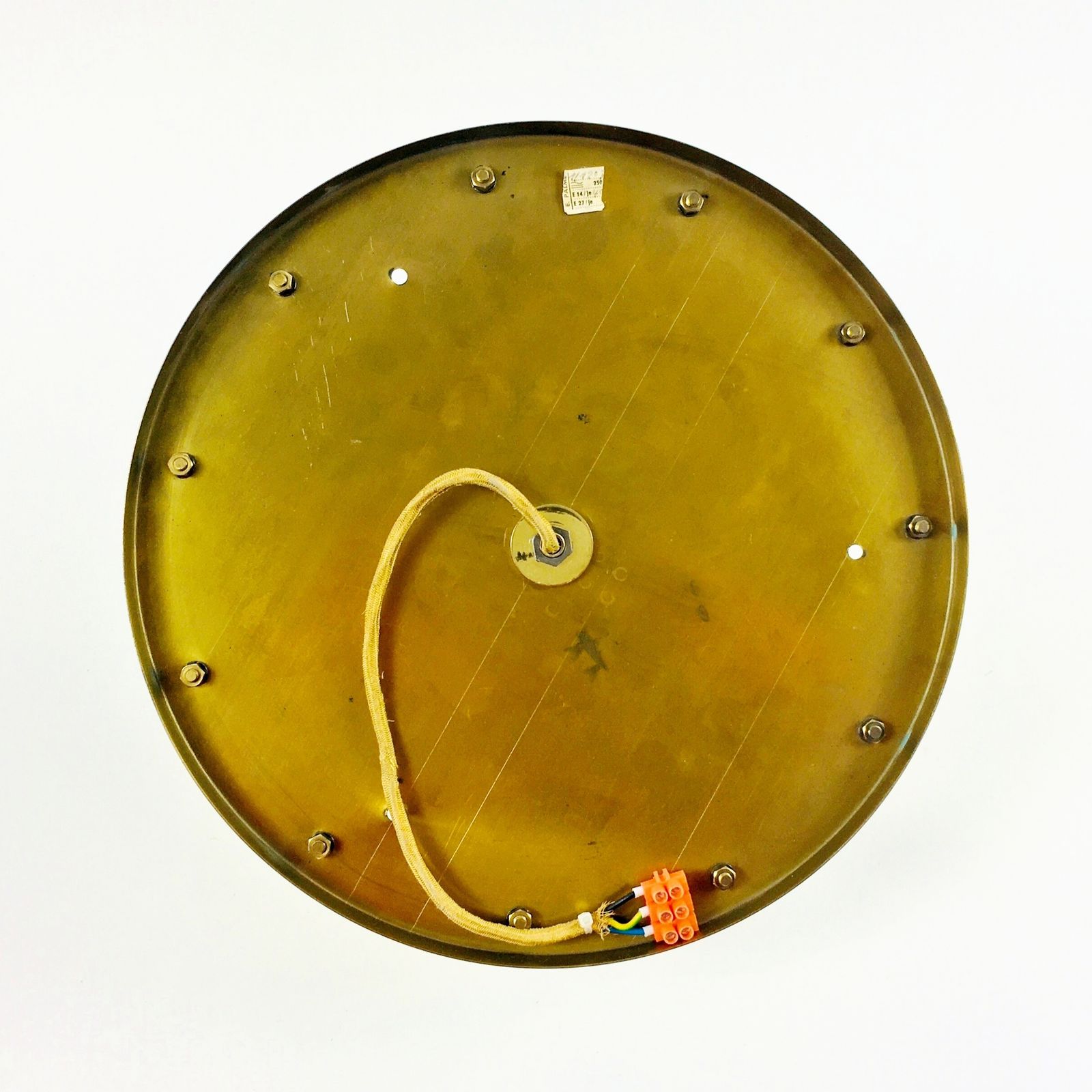 photo for sale Large Mid Century Murano Glass & Brass Flower Flush Mount/Ceiling Light By Ernst Palme, Germany, 1960s/70s
