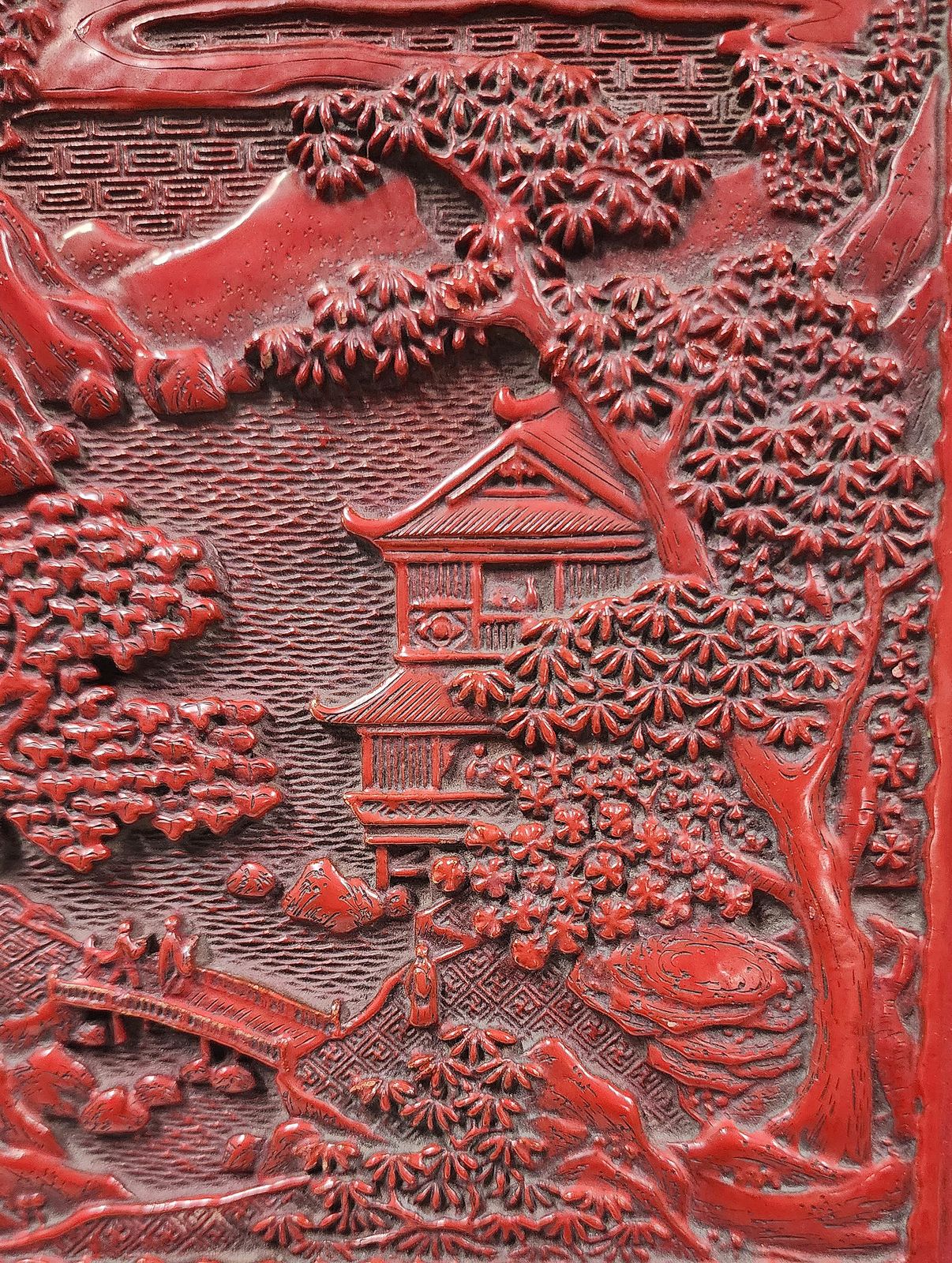Late 19th Century Qing Lacquer And Hand Carved Varnished Wood Decorative Box, China photo Home Decor
