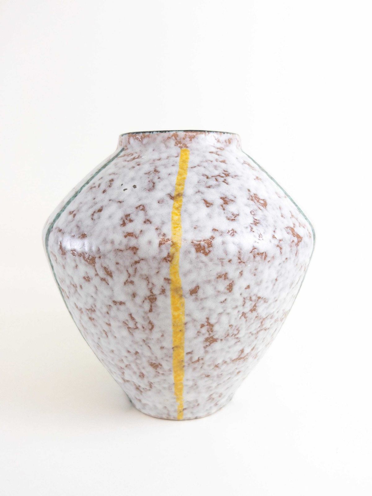 Xl West German Pottery   Scheurich Ceramic Vase   Mid Century Modern   Wide Waisted Speckled Decor  Scheurich 542 25 photo buy