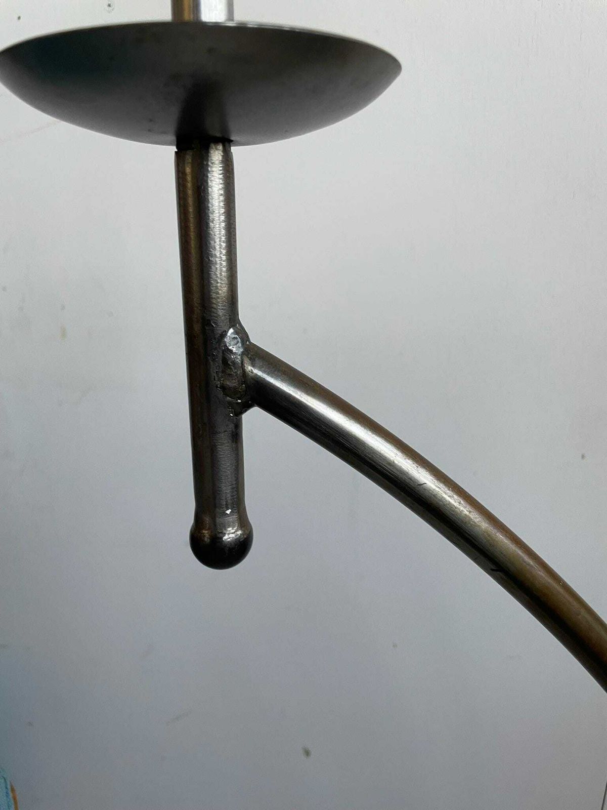 Large Arched Thin Hand Made Industrial Metal Floor Standard Lamp photo Lighting