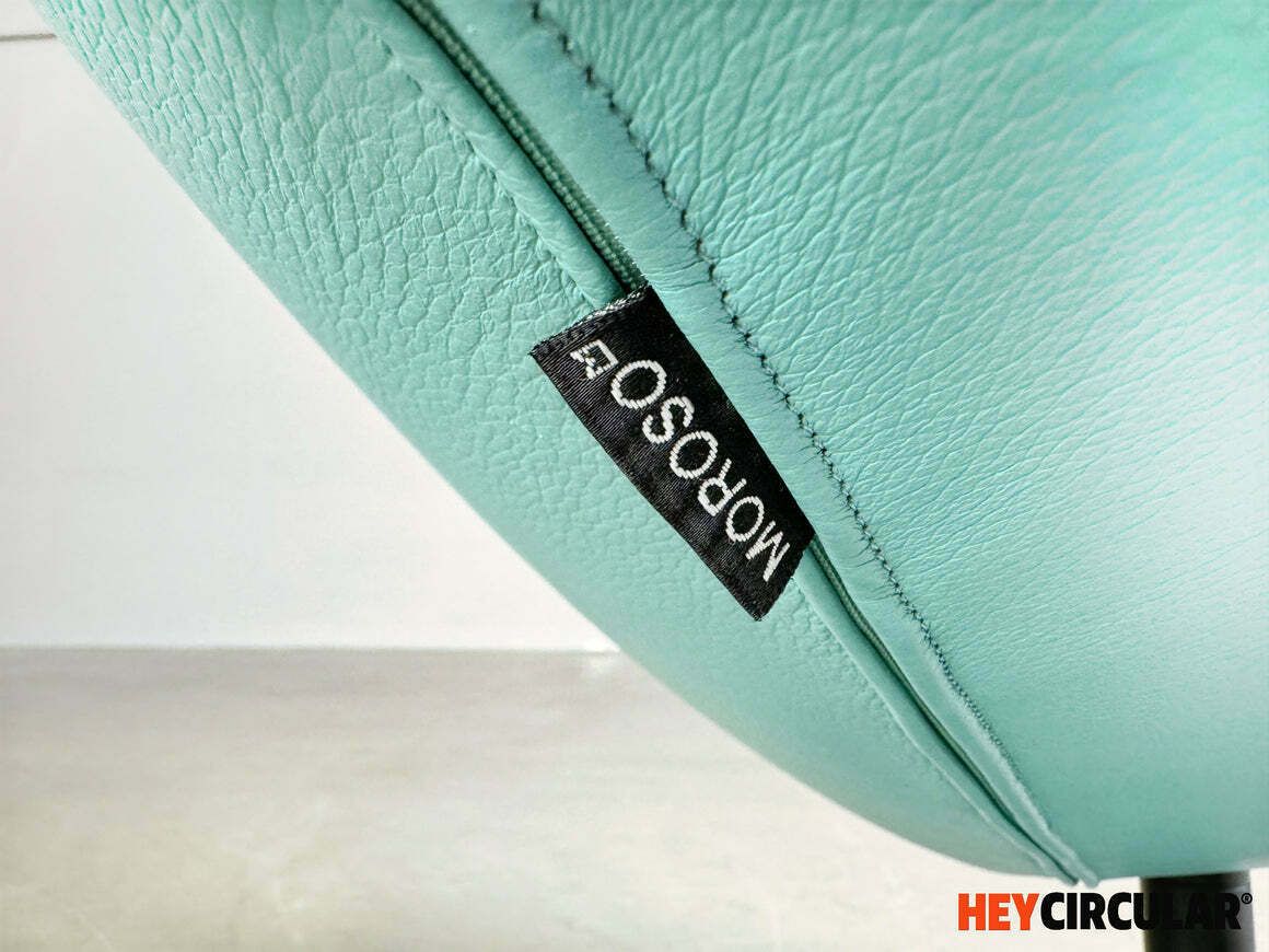 1790.0 Original Moroso Armchair Leather Blue Turquoise Patricia Urquiola Swivel photo