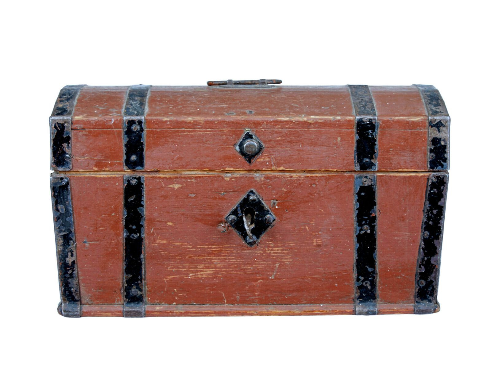 Small Scandinavian 19th Century Painted Pine Dome Top Box photo furniture