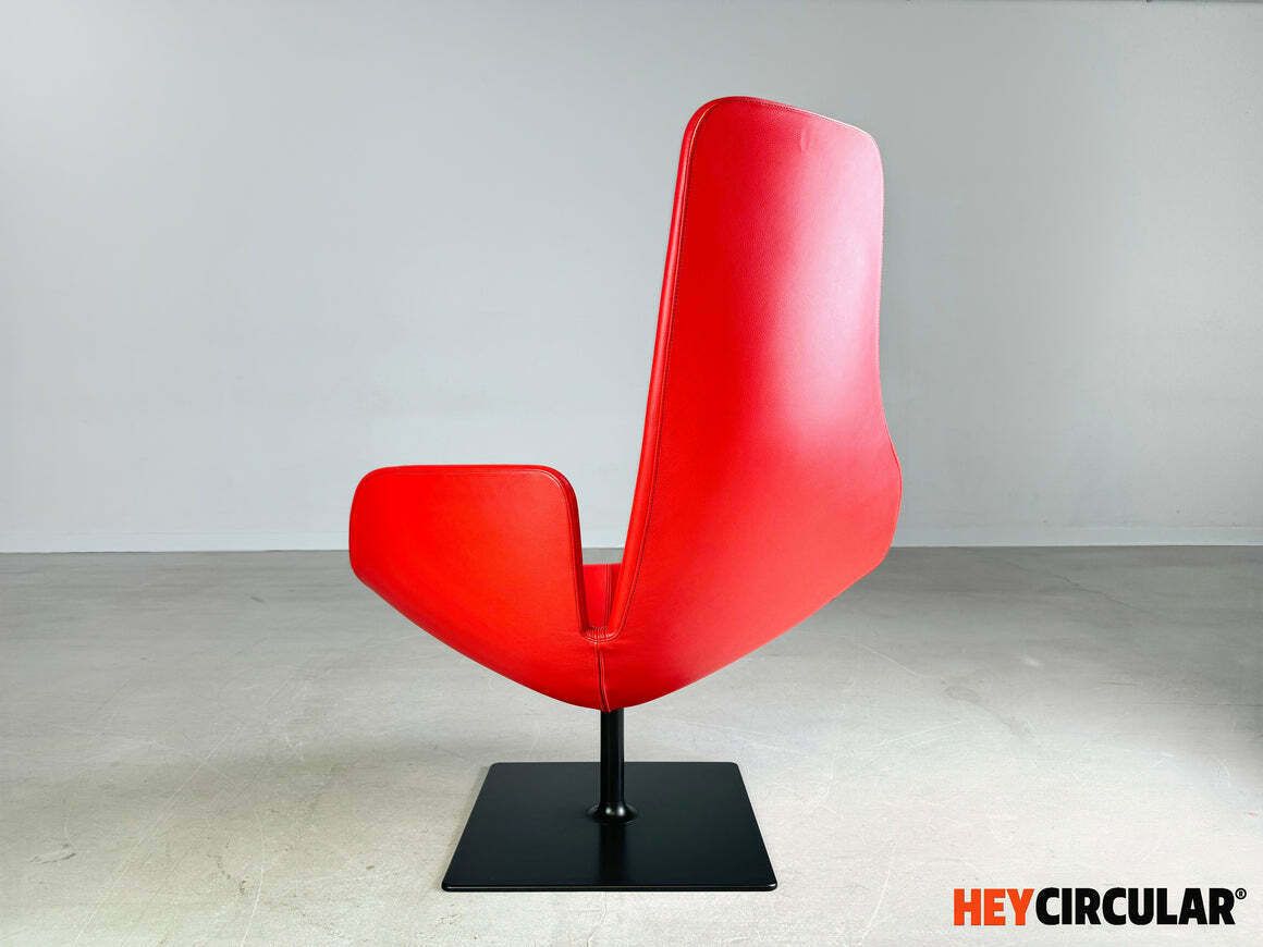 Original Moroso Armchair Leather Red Patricia Urquiola Swivel II photo Furniture