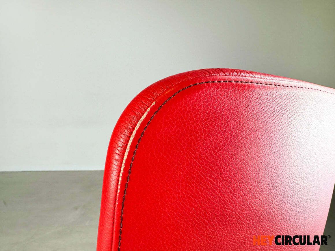 Original Moroso Armchair Leather Red Patricia Urquiola Swivel II photo vintage