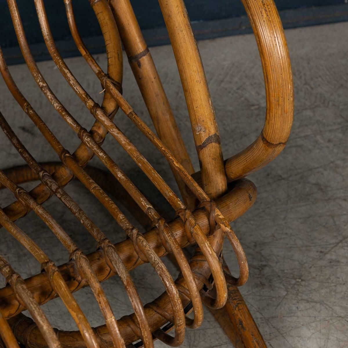 1731.0 20th Century Italian Pair Of Wicker Armchairs By Tito Agnoli C.1960 photo