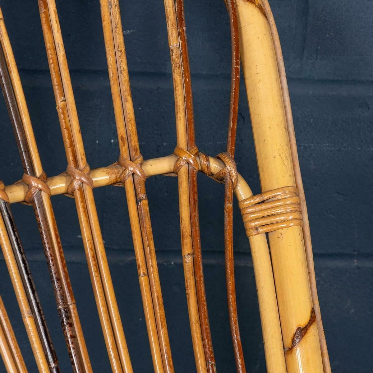 photo for sale 20th Century Italian Bamboo & Rattan Rocking Chair C.1960