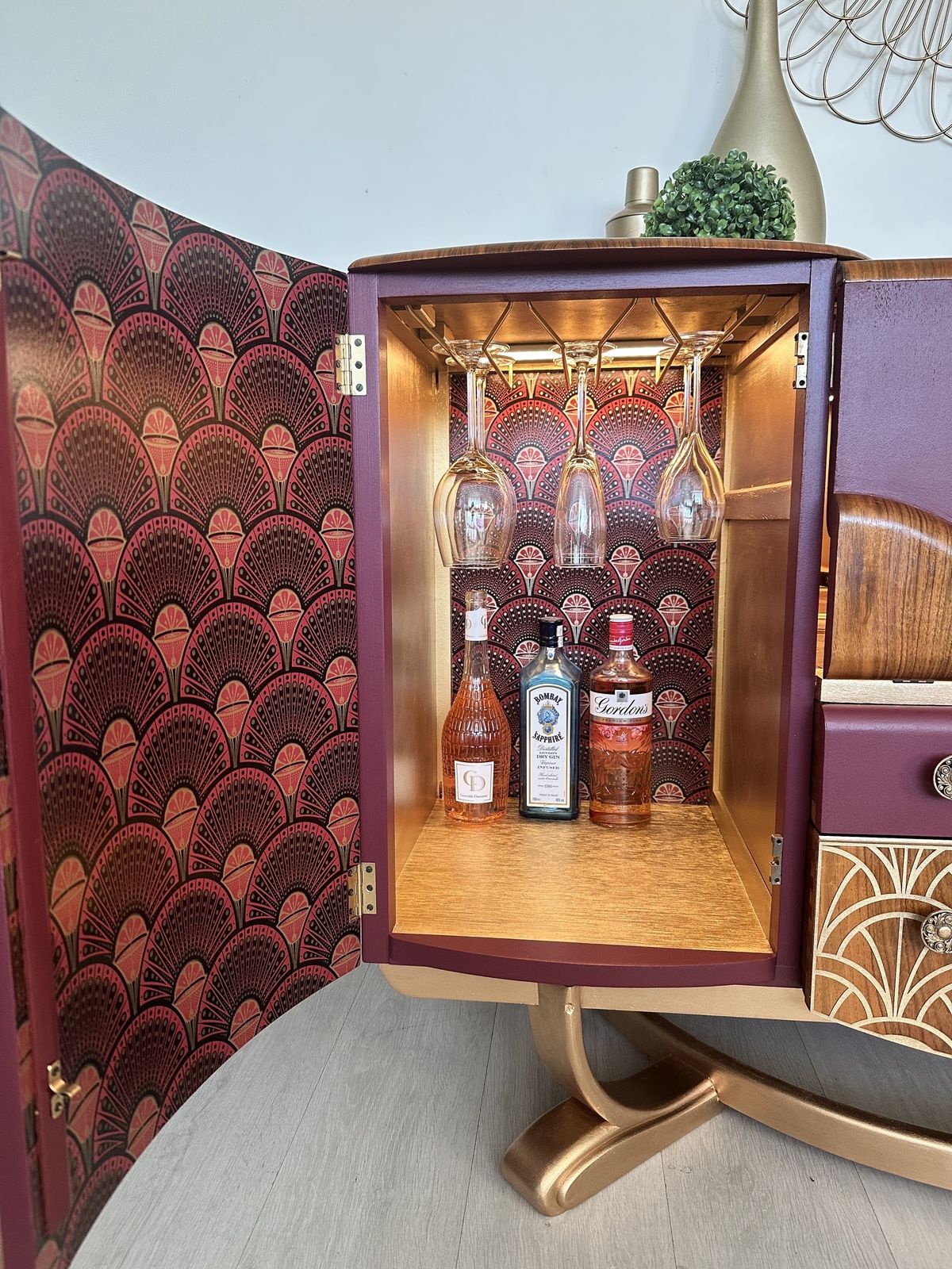 Art Deco Cocktail Cabinet, Drinks Cabinet, Beautility Cocktail Bar, Retro Mcm Wa photo for sale