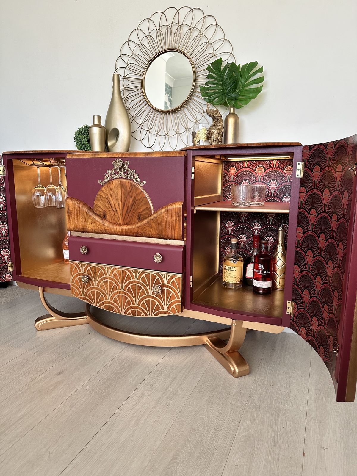 Art Deco Cocktail Cabinet, Drinks Cabinet, Beautility Cocktail Bar, Retro Mcm Wa photo 2365.0