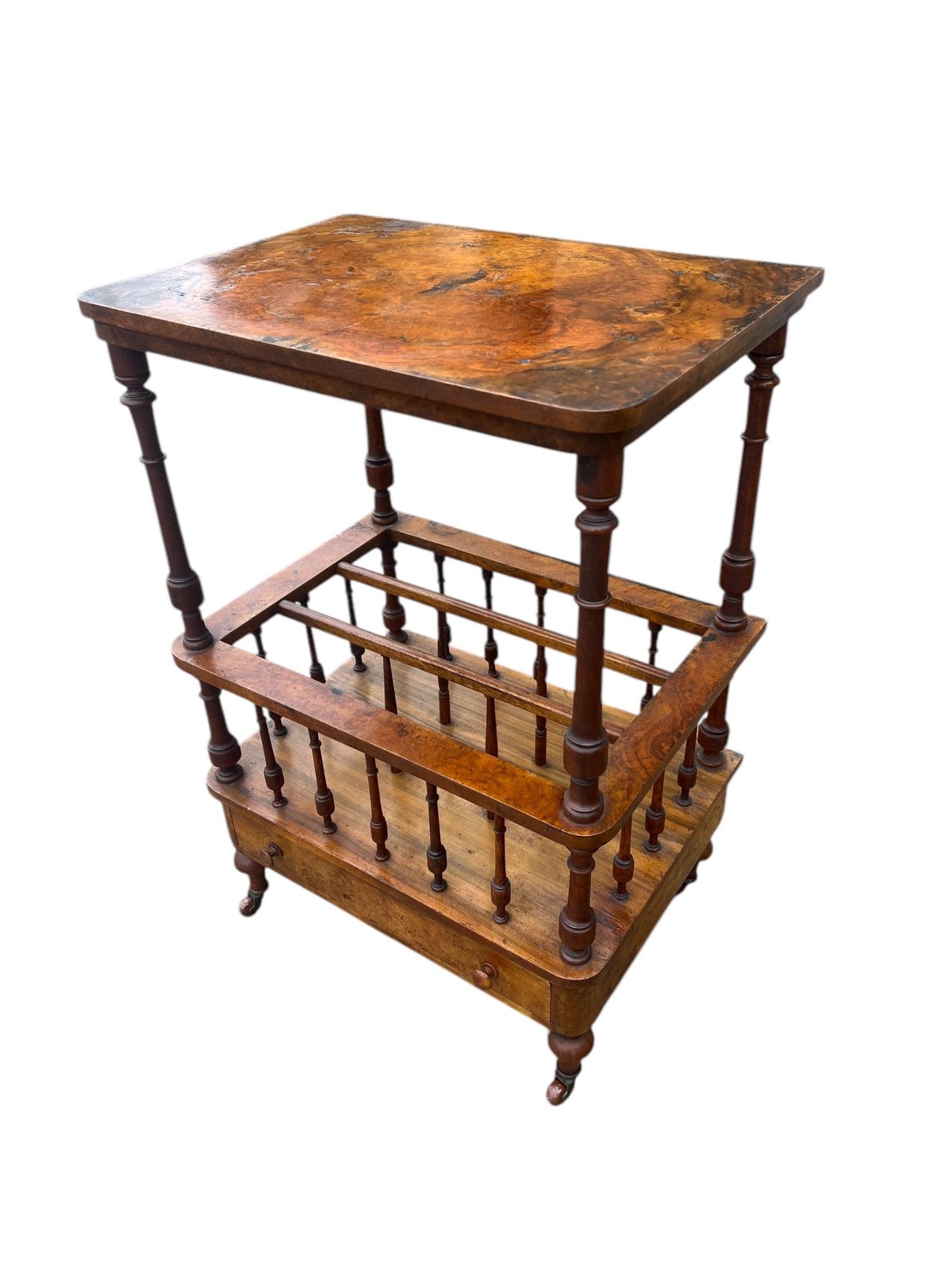 Antique Canterbury Side Table Magazine Rack photo 325.0
