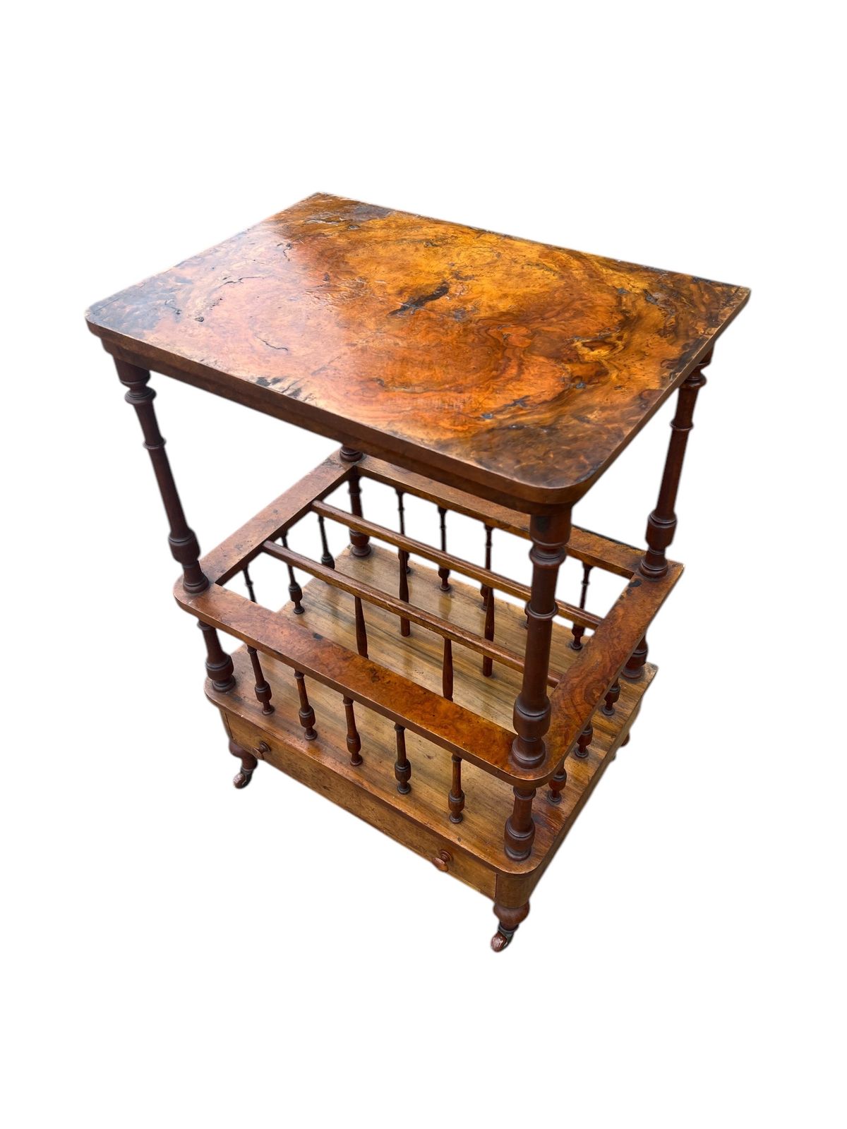 Antique Canterbury Side Table Magazine Rack photo vinterior