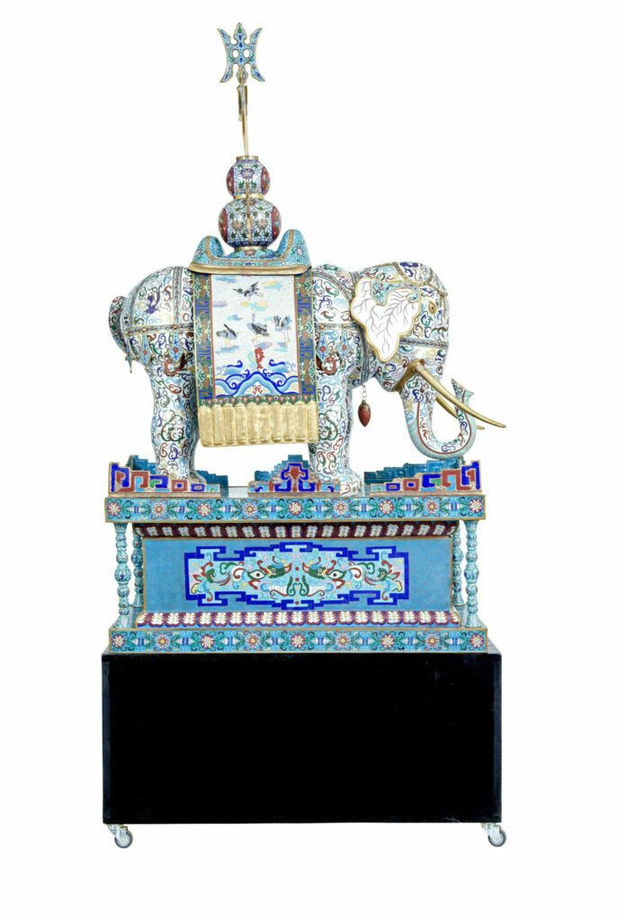 41250.0 Early 20th Century Large Chinese Cloisonne Enamel Elephant photo