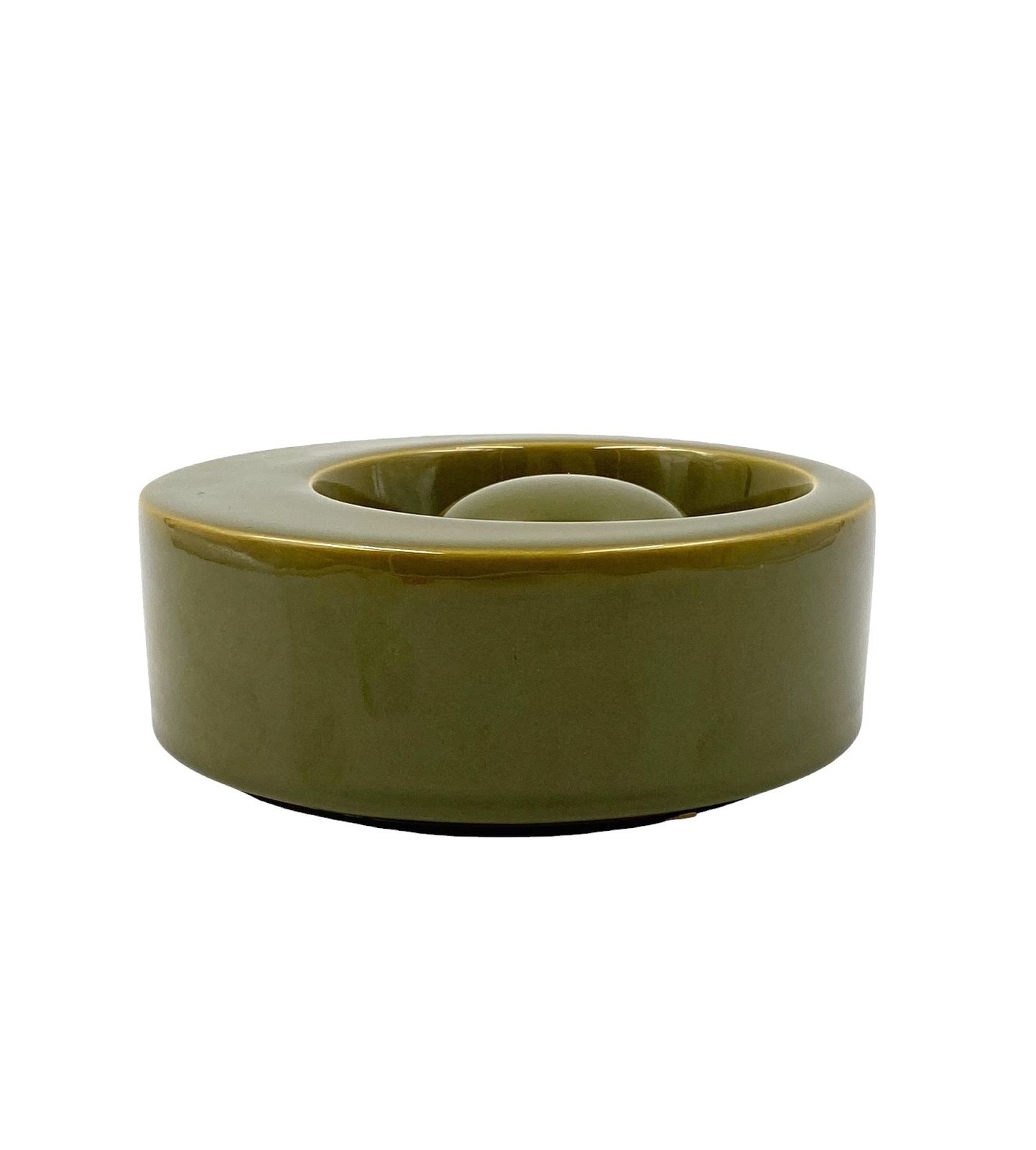 Mid Century Green Ceramic Ashtray, Sicart Italy 1969 photo 260.0