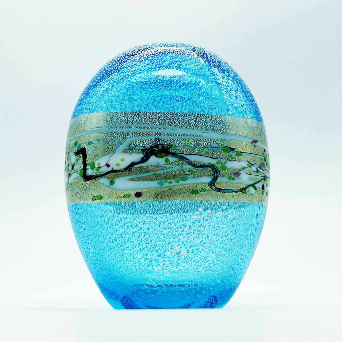 Japanese 20thc Light Blue Glass Bud Vase By Kuniaki Kuroki photo vintage