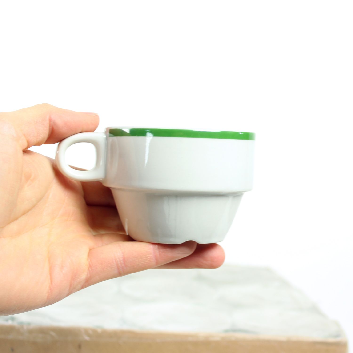 Set Of 12 White Porcelain Cups By Lubiana, Poland 1960s photo Home Decor