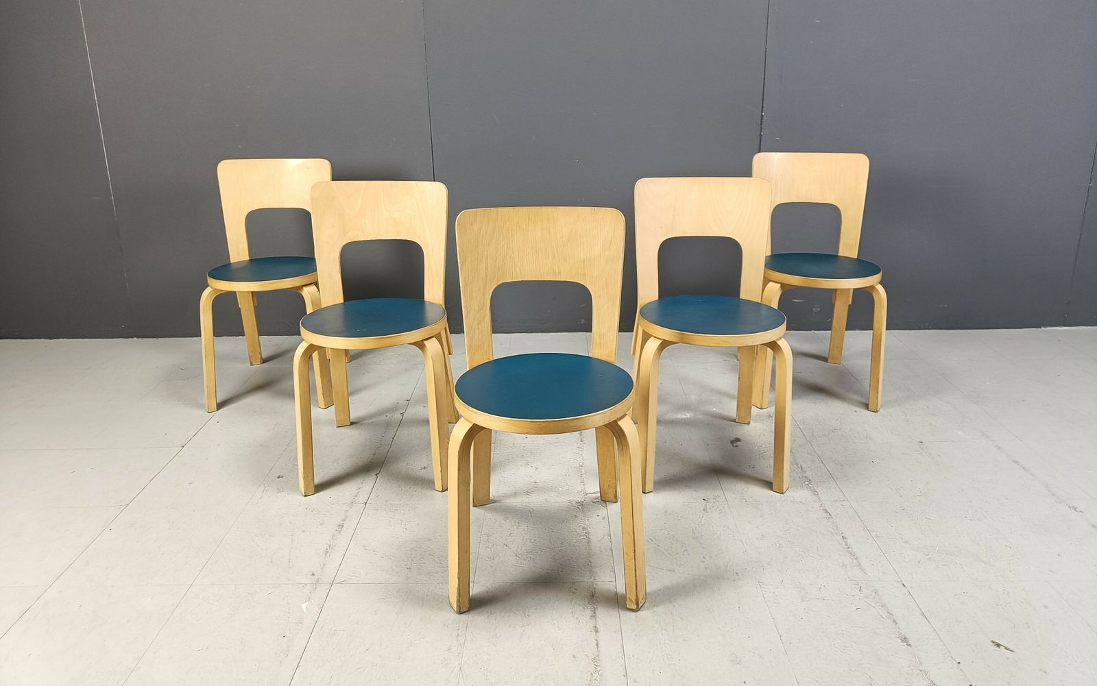 Model 66 Dining Chairs By Alvar Aalto For Artek, 1960s photo Furniture