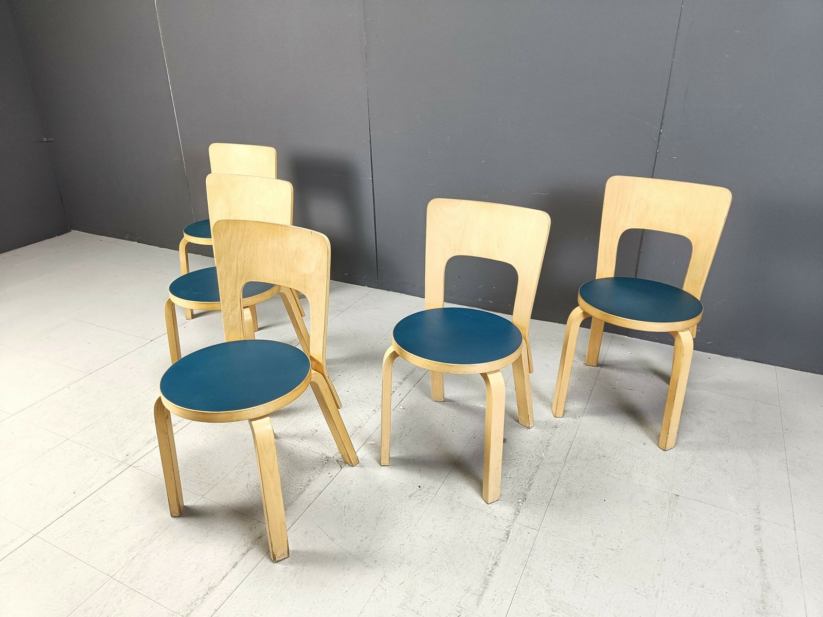 Model 66 Dining Chairs By Alvar Aalto For Artek, 1960s photo buy