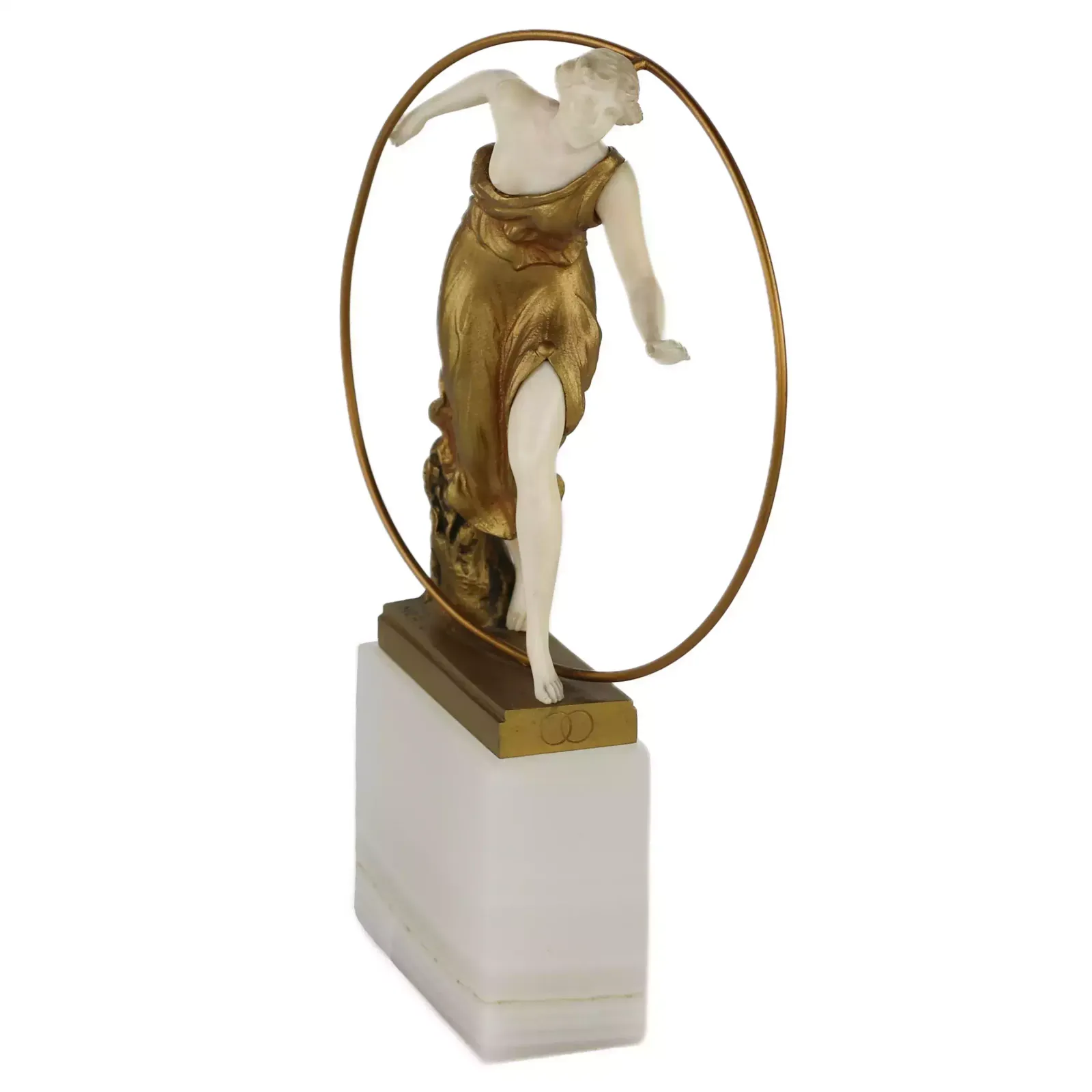 Bronze Figure Of A Woman With A Hoop, 1920. Georges Morin (1874 1950) photo for sale