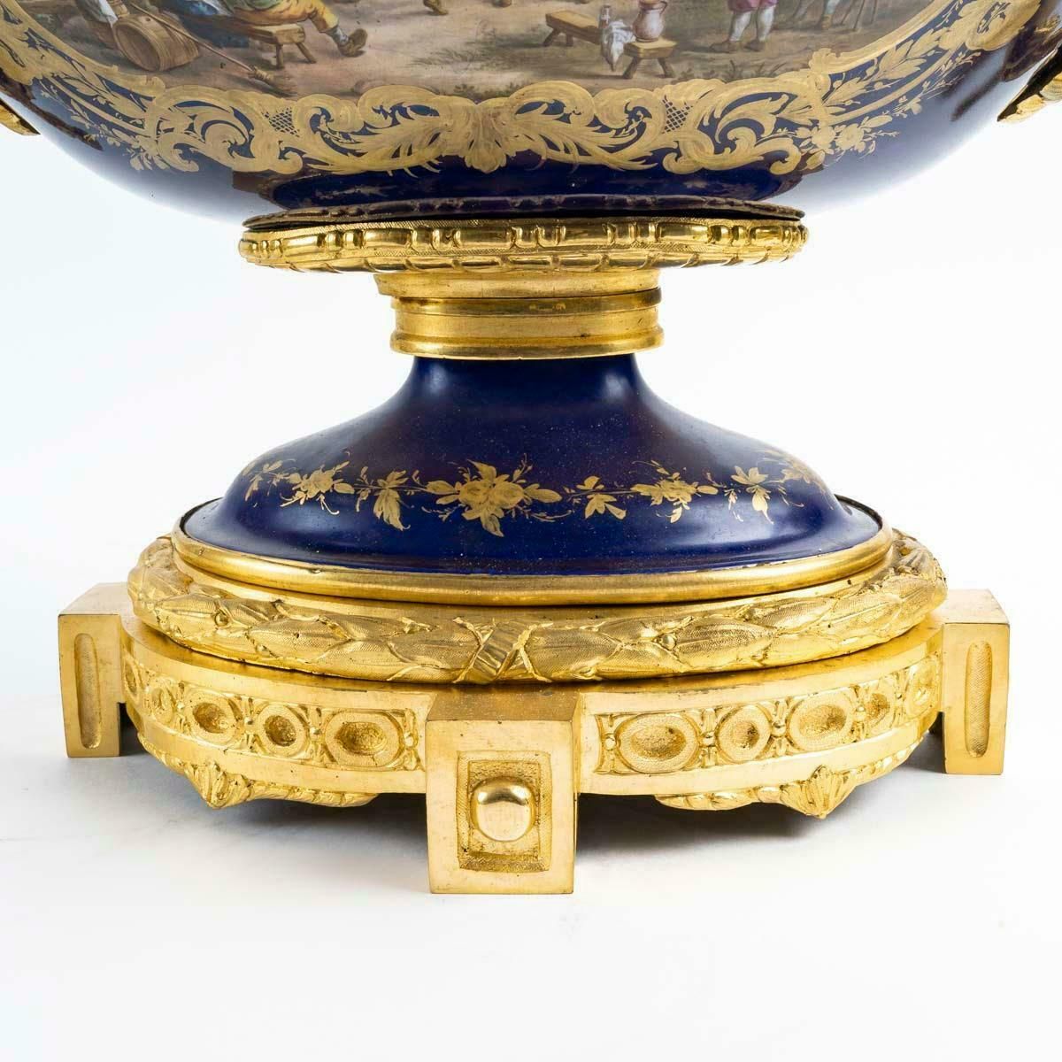 A Large Sèvres Porcelain And Gilt Bronze Bowl, 19th Century, Napoleon III Period photo Home Decor