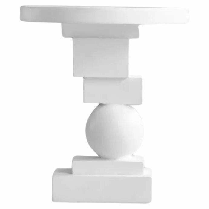 Sofa End, White Side Table, Artist Model, Contemporary Piece, Xxist Century.