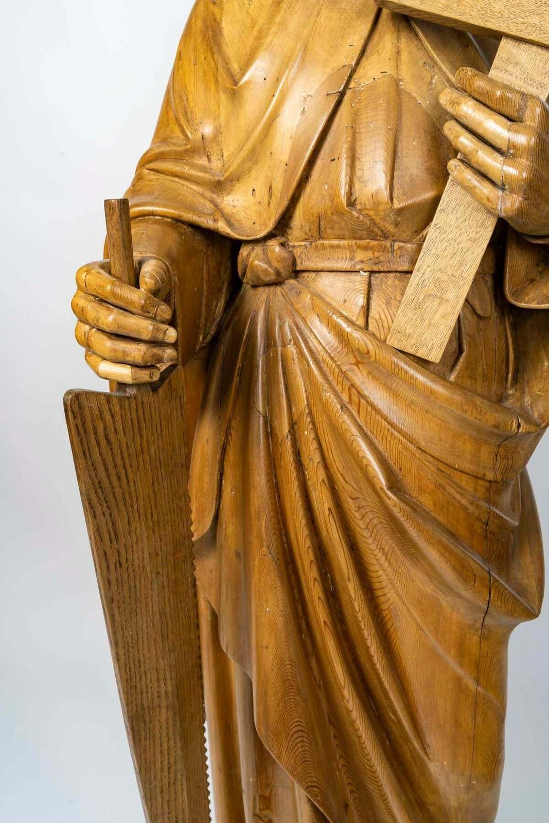 Large Wooden Sculpture Of Simon The Zealot, Napoleon III Period, 19th Century. photo Art