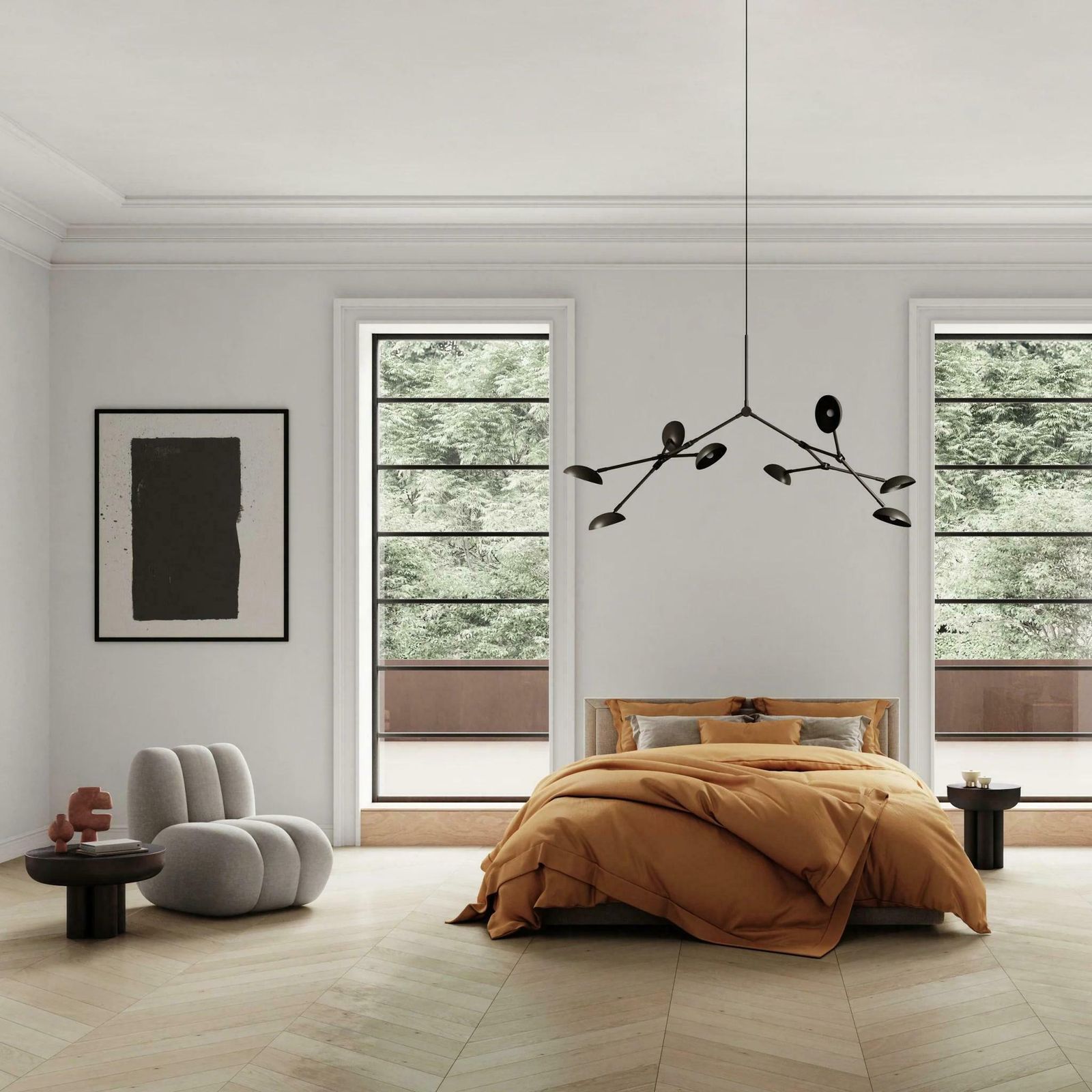 Burnt Black Coffee Table, End Of Sofa Model Crown, Coffee Table In Aluminium. photo vinterior