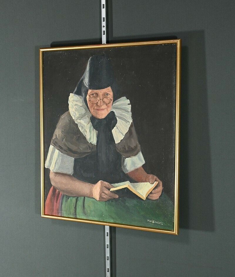 Oil On Canvas “Polish Woman Reading” By A. Markowicz – Early 20th Century photo for sale