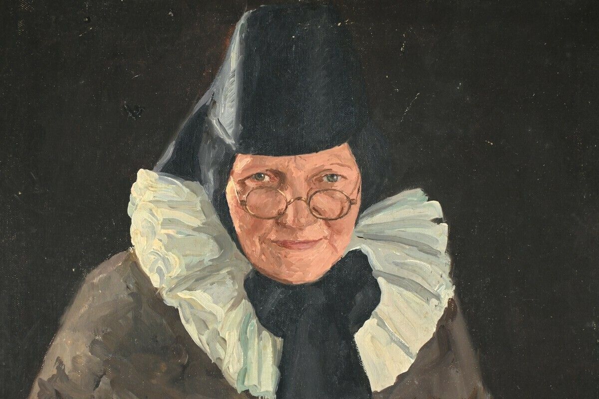 Oil On Canvas “Polish Woman Reading” By A. Markowicz – Early 20th Century photo 860.0